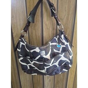 Dooney & Bourke Giraffe Print Leather Handbag Satchel